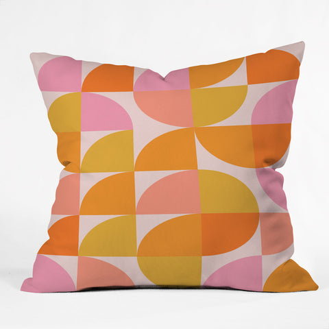 June Journal Mid Century Mod Geometry Outdoor Throw Pillow
