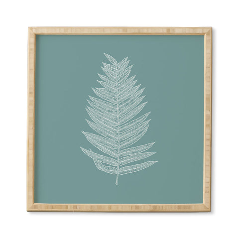 June Journal Minimalist Botanical in Teal Framed Wall Art