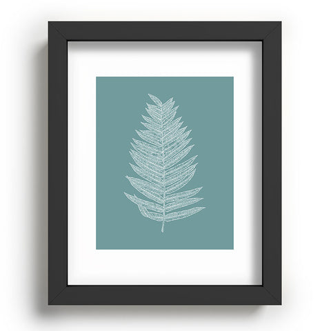 June Journal Minimalist Botanical in Teal Recessed Framing Rectangle