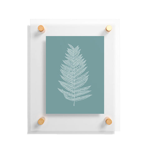 June Journal Minimalist Botanical in Teal Floating Acrylic Print