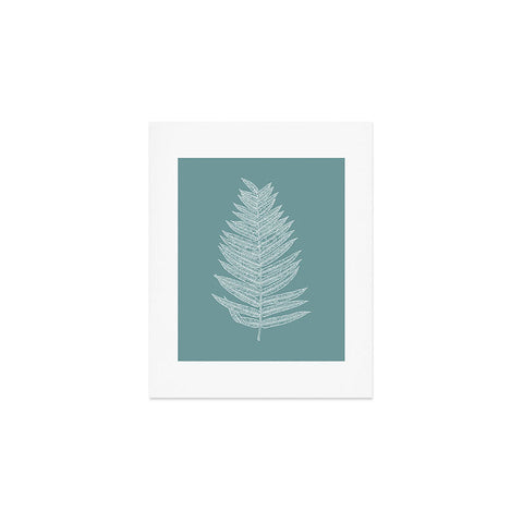 June Journal Minimalist Botanical in Teal Art Print