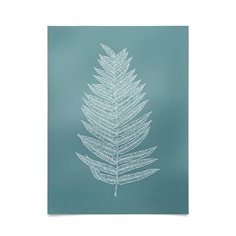 June Journal Minimalist Botanical in Teal Poster