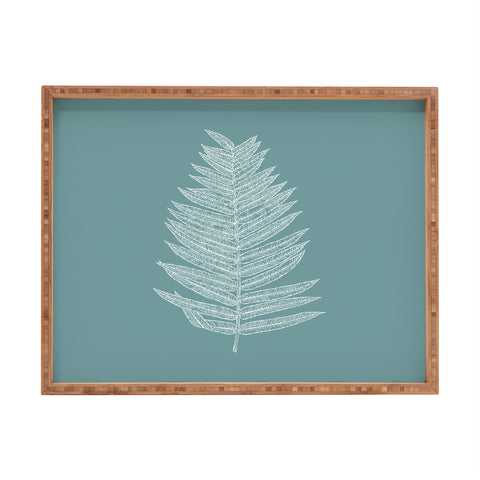 June Journal Minimalist Botanical in Teal Rectangular Tray