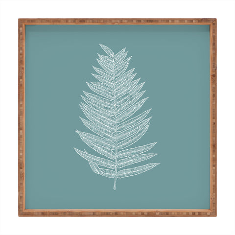 June Journal Minimalist Botanical in Teal Square Tray