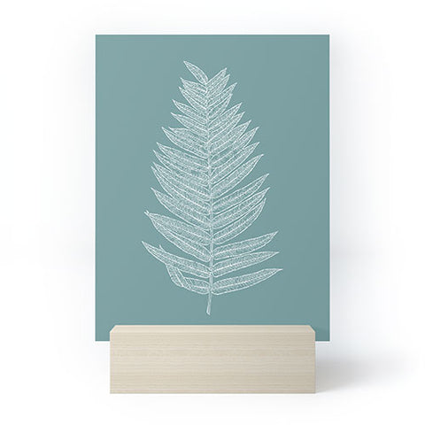 June Journal Minimalist Botanical in Teal Mini Art Print