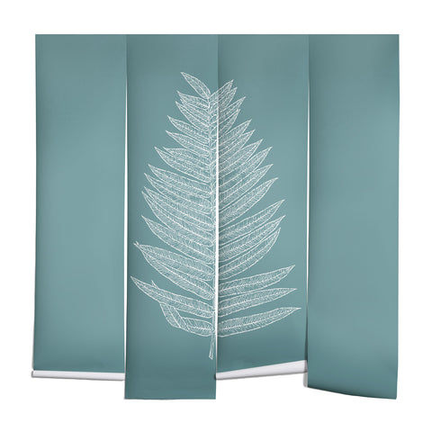 June Journal Minimalist Botanical in Teal Wall Mural