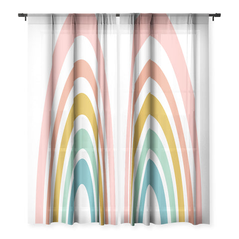 June Journal Minimalist Geometric Rainbow Sheer Non Repeat