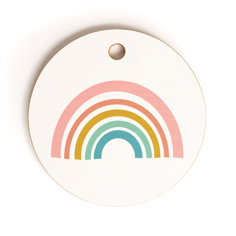 June Journal Minimalist Geometric Rainbow Cutting Board Round