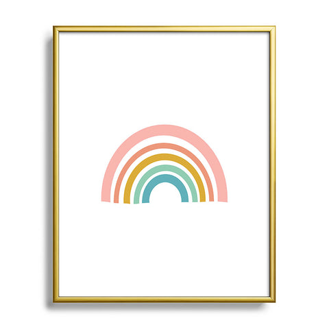 June Journal Minimalist Geometric Rainbow Metal Framed Art Print