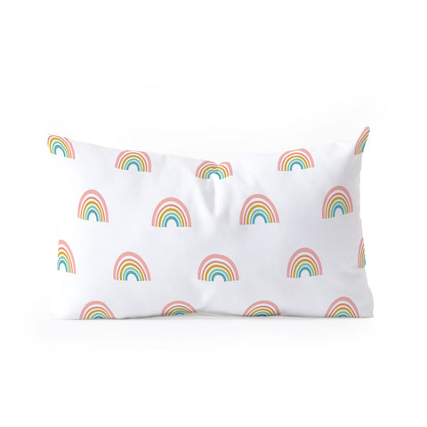 June Journal Minimalist Geometric Rainbow Oblong Throw Pillow