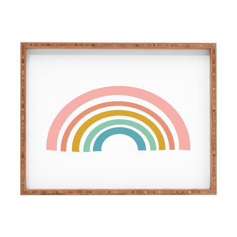 June Journal Minimalist Geometric Rainbow Rectangular Tray