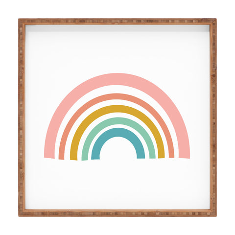 June Journal Minimalist Geometric Rainbow Square Tray