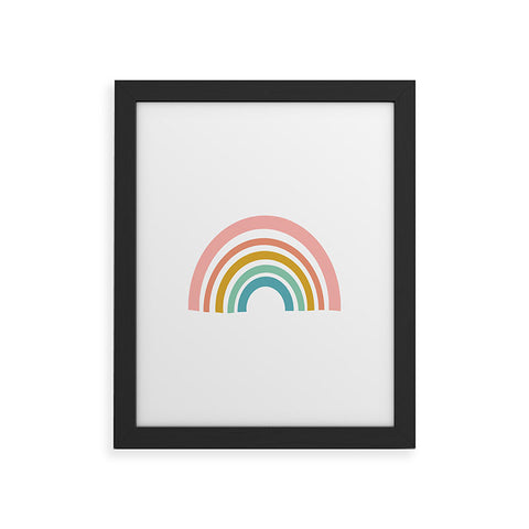 June Journal Minimalist Geometric Rainbow Framed Art Print