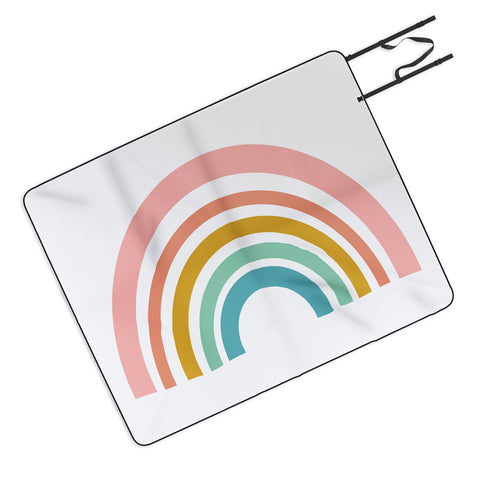 June Journal Minimalist Geometric Rainbow Picnic Blanket