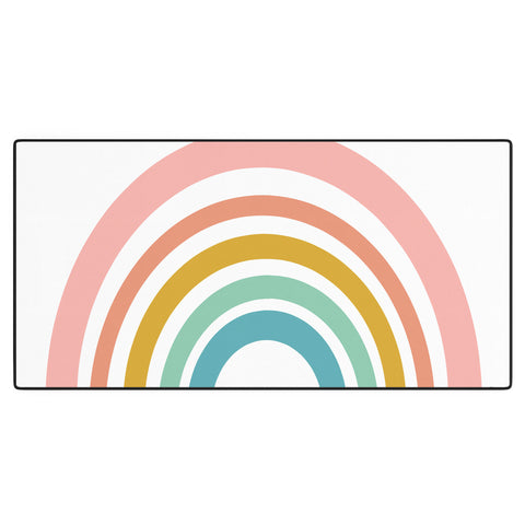 June Journal Minimalist Geometric Rainbow Desk Mat