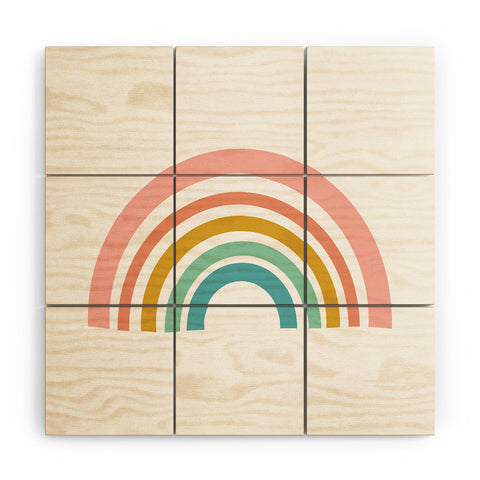 June Journal Minimalist Geometric Rainbow Wood Wall Mural