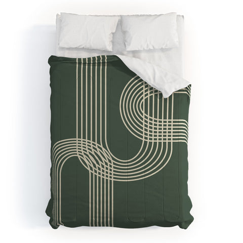 June Journal Minimalist Lines in Forest Comforter