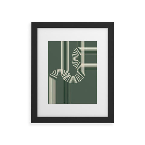 June Journal Minimalist Lines in Forest Framed Art Print
