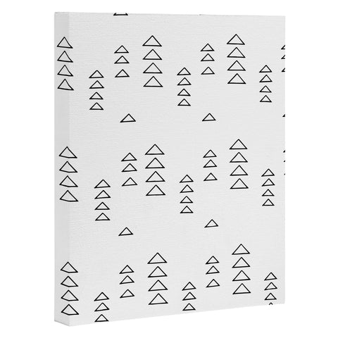 June Journal Minimalist Triangles in Black and White Art Canvas