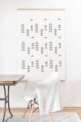 June Journal Minimalist Triangles in Black and White Art Print And Hanger