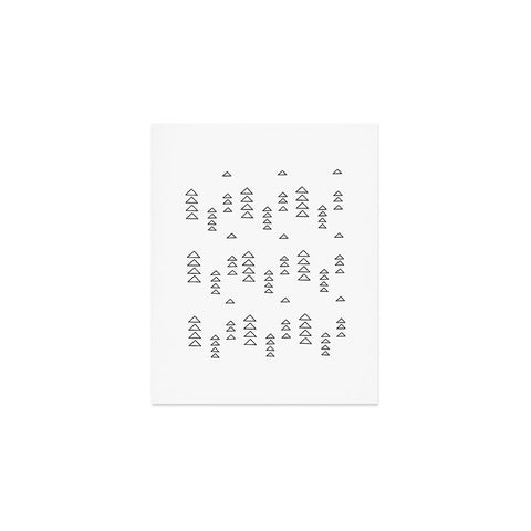 June Journal Minimalist Triangles in Black and White Art Print