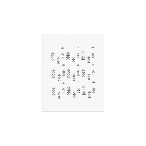 June Journal Minimalist Triangles in Black and White Art Print