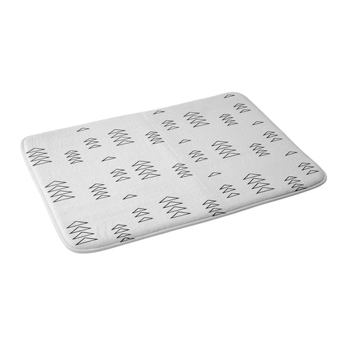 June Journal Minimalist Triangles in Black and White Memory Foam Bath Mat