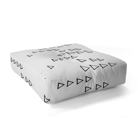 June Journal Minimalist Triangles in Black and White Floor Pillow Square