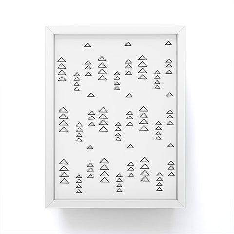 June Journal Minimalist Triangles in Black and White Framed Mini Art Print