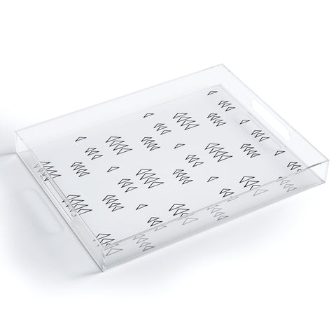 June Journal Minimalist Triangles in Black and White Acrylic Tray