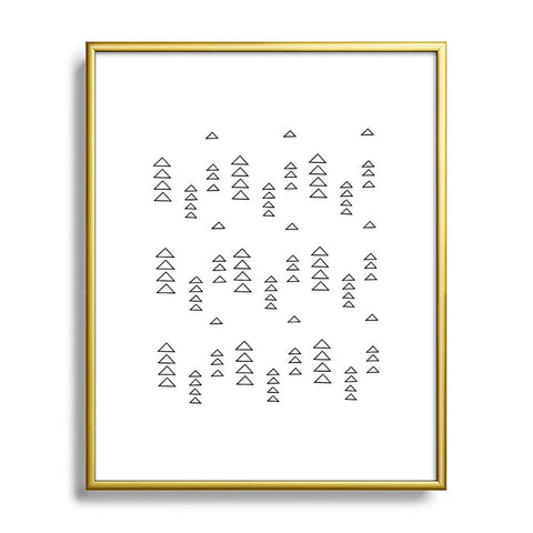 June Journal Minimalist Triangles in Black and White Metal Framed Art Print