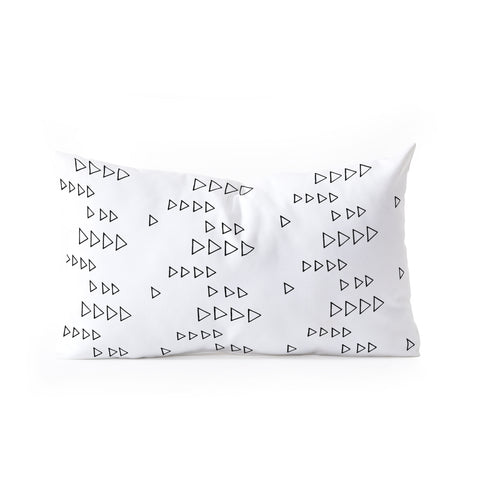 June Journal Minimalist Triangles in Black and White Oblong Throw Pillow