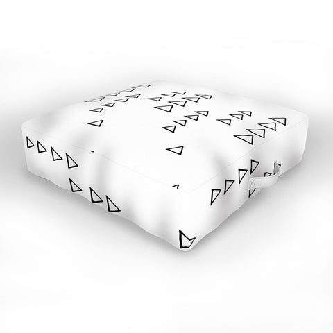 June Journal Minimalist Triangles in Black and White Outdoor Floor Cushion