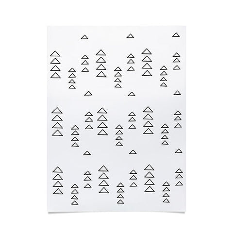 June Journal Minimalist Triangles in Black and White Poster