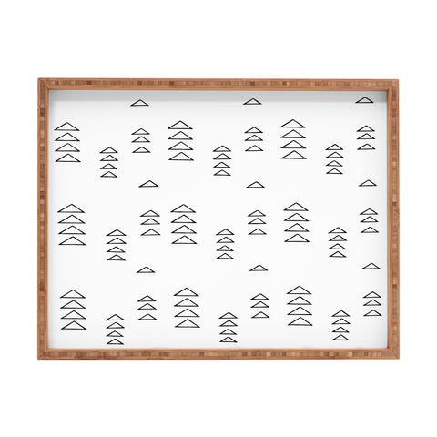 June Journal Minimalist Triangles in Black and White Rectangular Tray