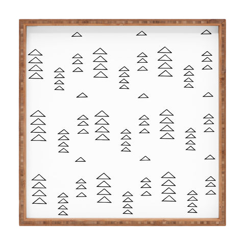June Journal Minimalist Triangles in Black and White Square Tray