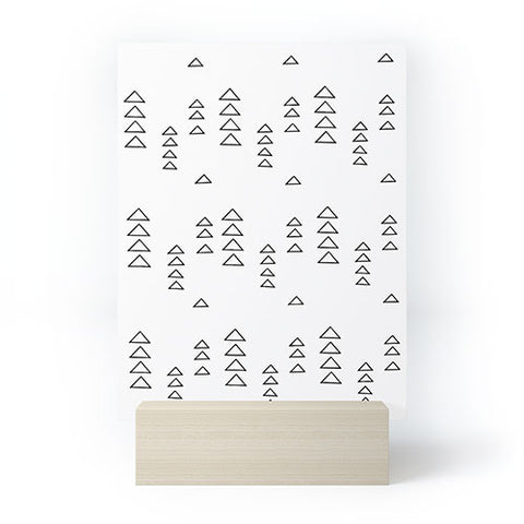 June Journal Minimalist Triangles in Black and White Mini Art Print