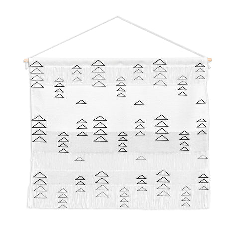 June Journal Minimalist Triangles in Black and White Wall Hanging Landscape