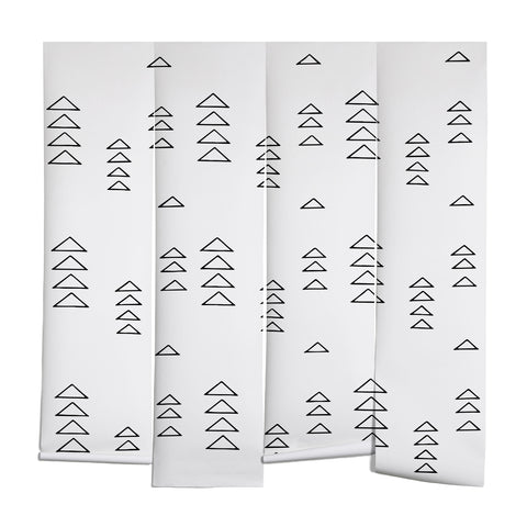 June Journal Minimalist Triangles in Black and White Wall Mural