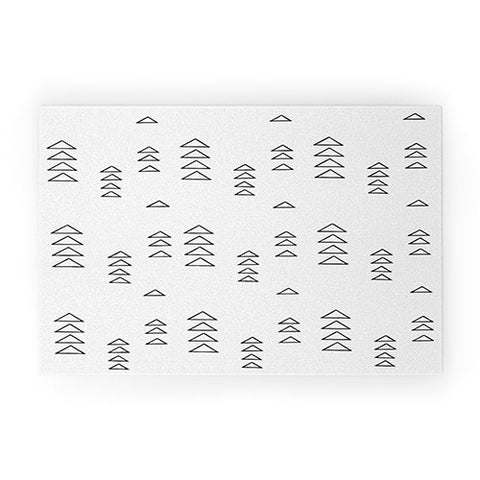 June Journal Minimalist Triangles in Black and White Welcome Mat