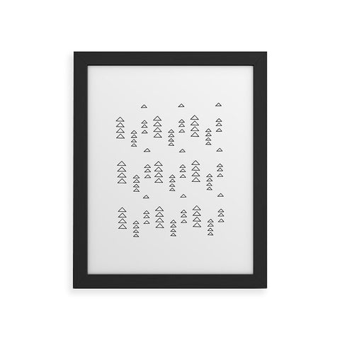 June Journal Minimalist Triangles in Black and White Framed Art Print