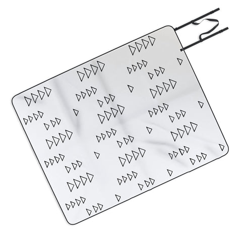 June Journal Minimalist Triangles in Black and White Picnic Blanket
