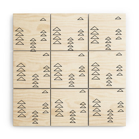 June Journal Minimalist Triangles in Black and White Wood Wall Mural