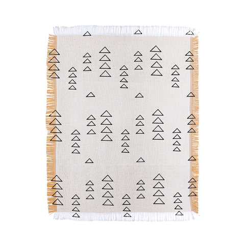 June Journal Minimalist Triangles in Black and White Throw Blanket