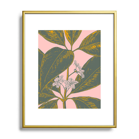 June Journal Modern Botanical Banana Leaf Metal Framed Art Print