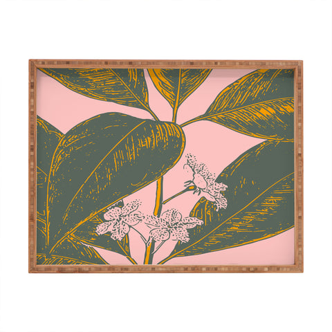 June Journal Modern Botanical Banana Leaf Rectangular Tray