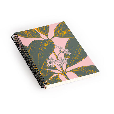 June Journal Modern Botanical Banana Leaf Spiral Notebook