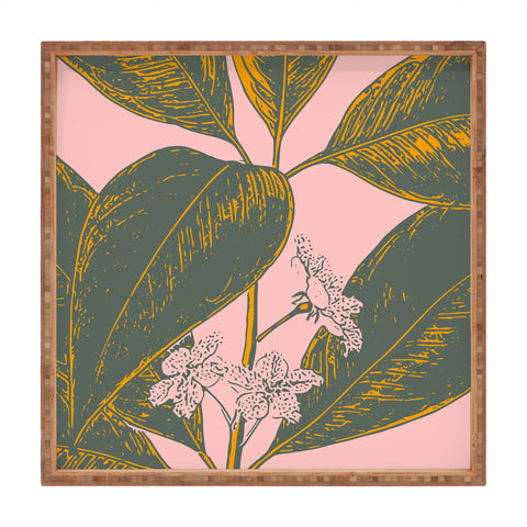 June Journal Modern Botanical Banana Leaf Square Tray