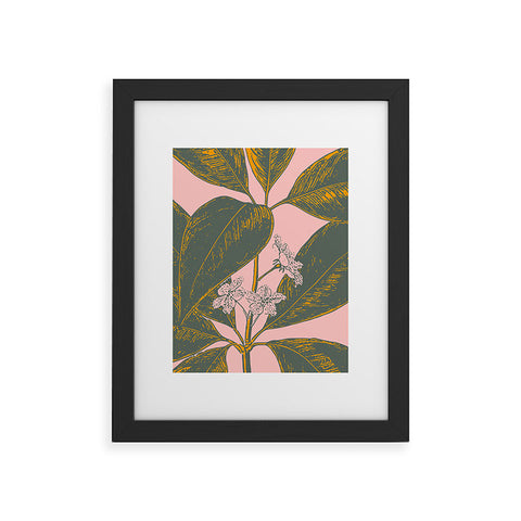 June Journal Modern Botanical Banana Leaf Framed Art Print