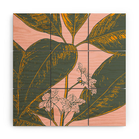 June Journal Modern Botanical Banana Leaf Wood Wall Mural